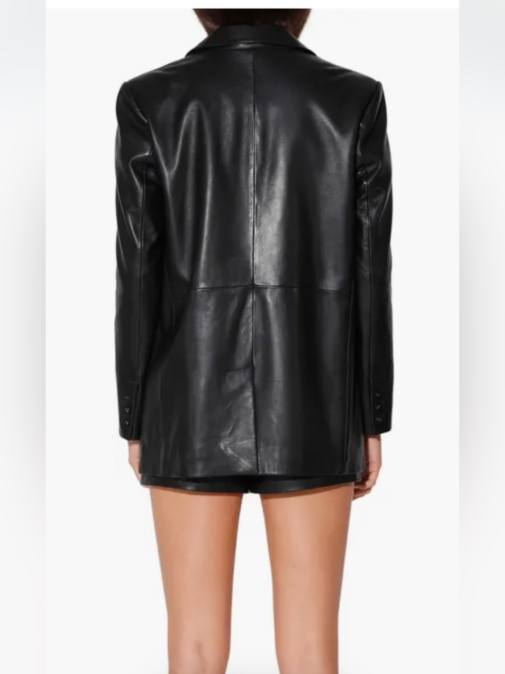 NWOT Walter Baker Black 100% Lamb Leather Blazer Size XL - Picture 2 of 16